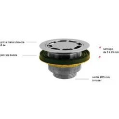 Bonde Verticale à Visser 33x42 Pour Receveur Diamètre 60 Valentin 5 Bonde Verticale à Visser 33x42 Pour Receveur Diamètre 60 Valentin -Valentin Soldes Magasin 1151950 3