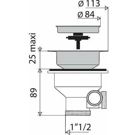 Bonde à Panier Manuel Sans Trop Plein Valentin (H89) Chromée Valentin 2 Bonde à Panier Manuel Sans Trop Plein Valentin (H89) Chromée Valentin – Image 2