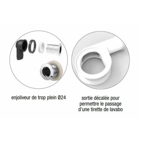 VALENTIN Vidage Trop Plein Pour Lavabo, Vasque, Bidet* 2 VALENTIN Vidage Trop Plein Pour Lavabo, Vasque, Bidet* – Image 2