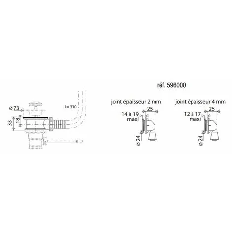 VALENTIN Vidage Trop Plein Pour Lavabo, Vasque, Bidet* 3 VALENTIN Vidage Trop Plein Pour Lavabo, Vasque, Bidet* – Image 3