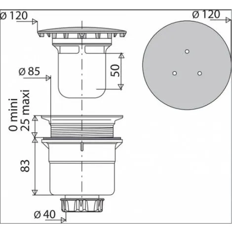 VALENTIN Bonde De Douche Diam 90 SV - 5540 2 VALENTIN Bonde De Douche Diam 90 SV - 5540 – Image 2