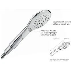 Douchette Inouie ABS Chromé, 3 Jets, Diamètre 100 Mm, 8 L/min Valentin 5 Douchette Inouie ABS Chromé, 3 Jets, Diamètre 100 Mm, 8 L/min Valentin -Valentin Soldes Magasin 20817978 3