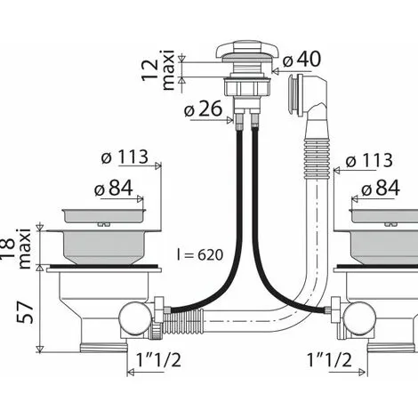 Bonde à Panier Automatique 2 Cuves - Valentin 2 Bonde à Panier Automatique 2 Cuves - Valentin – Image 2