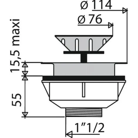 VALENTIN Bonde Evier à Panier Manuel Diamètre 114 Sans Trop Plein 3 VALENTIN Bonde Evier à Panier Manuel Diamètre 114 Sans Trop Plein – Image 3