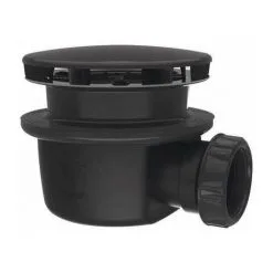 Bonde De Douche Horizontale - Ø 90 Mm - Extra Plate - Noire - Valentin