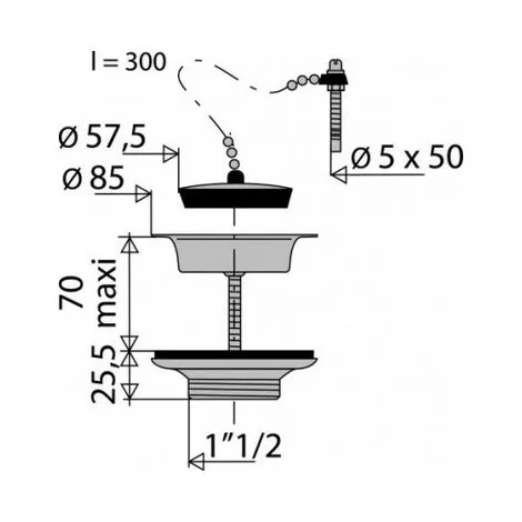 VALENTIN Bonde Evier Gres 40X49 - 3522 2 VALENTIN Bonde Evier Gres 40X49 - 3522 – Image 2