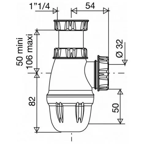 VALENTIN Siphon Plastique 33X42 Lavabo - 6103 2 VALENTIN Siphon Plastique 33X42 Lavabo - 6103 – Image 2