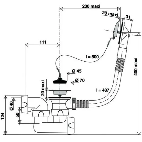 VALENTIN Vidage à Bouchon Et Chaînette - 551200 2 VALENTIN Vidage à Bouchon Et Chaînette - 551200 – Image 2