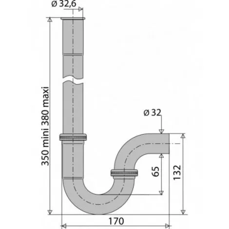 Siphon Machine à Laver Simple, Laiton, Chromé, 32 Mm, Horizontal Valentin 2 Siphon Machine à Laver Simple, Laiton, Chromé, 32 Mm, Horizontal Valentin – Image 2