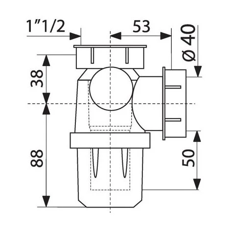 Siphon Non Réglable Valentin, Ø 40, 1''1/2 2 Siphon Non Réglable Valentin, Ø 40, 1''1/2 – Image 2
