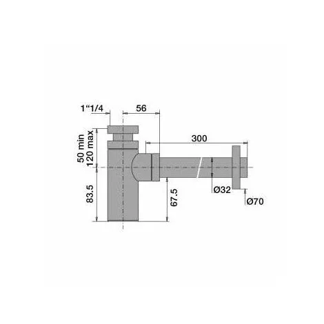 Siphon Cylindrique 32 Mm Avec Tube, Sortie Murale 300 Mm, Noir Valentin 2 Siphon Cylindrique 32 Mm Avec Tube, Sortie Murale 300 Mm, Noir Valentin – Image 2