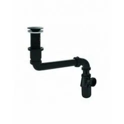 Valentin Soldes Magasin 10 Ensemble Complet Universel Pour Lavabo Avec Siphon Déporté, Tubulure Et Bonde, Noire Valentin