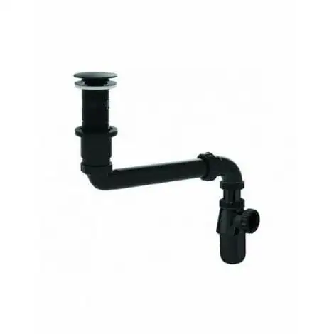 Ensemble Complet Universel Pour Lavabo Avec Siphon Déporté, Tubulure Et Bonde, Noire Valentin 1 Ensemble Complet Universel Pour Lavabo Avec Siphon Déporté, Tubulure Et Bonde, Noire Valentin