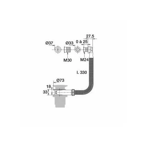 Trop Plein Universel Avec Enjoliveur 24,30 Mm, Longueur 35 Mm, Noir Valentin 2 Trop Plein Universel Avec Enjoliveur 24,30 Mm, Longueur 35 Mm, Noir Valentin – Image 2