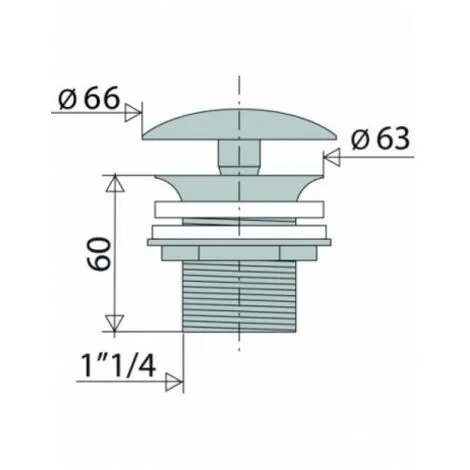 VALENTIN Bonde Laiton Chromé à écoulement Libre - 122500* 2 VALENTIN Bonde Laiton Chromé à écoulement Libre - 122500* – Image 2