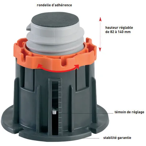 Lot De 4 Pieds De Receveur De Douche Valentin - D. 106 Mm 2 Lot De 4 Pieds De Receveur De Douche Valentin - D. 106 Mm – Image 2