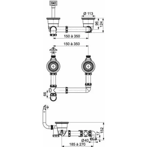 Ensemble De Vidage - 2 Bacs - Ø 90 Mm - Cleany Quick - Valentin 2 Ensemble De Vidage - 2 Bacs - Ø 90 Mm - Cleany Quick - Valentin – Image 2
