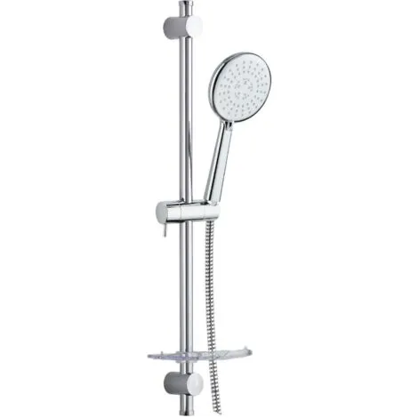 Ensemble Barre De Douche D. 25 Mm L. 600 Mm, 3 Jets D. 120 Mm Avec Porte Savon Valentin 1 Ensemble Barre De Douche D. 25 Mm L. 600 Mm, 3 Jets D. 120 Mm Avec Porte Savon Valentin