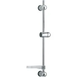 Barre De Douche Diamètre 18 Mm à Entraxe Variable, Porte-savon Inclus, Inox Et ABS Valentin