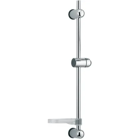 Barre De Douche Diamètre 18 Mm à Entraxe Variable, Porte-savon Inclus, Inox Et ABS Valentin 1 Barre De Douche Diamètre 18 Mm à Entraxe Variable, Porte-savon Inclus, Inox Et ABS Valentin