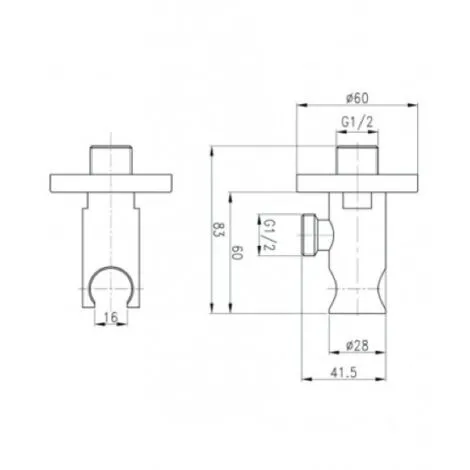 Support Douchette Mural à Encastrer, Rosace Incluse, Métal Chromé Valentin 2 Support Douchette Mural à Encastrer, Rosace Incluse, Métal Chromé Valentin – Image 2