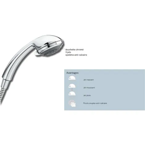 Douchette Morgane ABS Chromée 3 Jets, Diamètre 75 Mm Valentin 3 Douchette Morgane ABS Chromée 3 Jets, Diamètre 75 Mm Valentin – Image 3