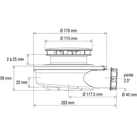 Bonde De Douche Ultra-rapide Et Extra-plate Pour Receveur D. 90 Sortie Horizontale Valentin 2 Bonde De Douche Ultra-rapide Et Extra-plate Pour Receveur D. 90 Sortie Horizontale Valentin – Image 2